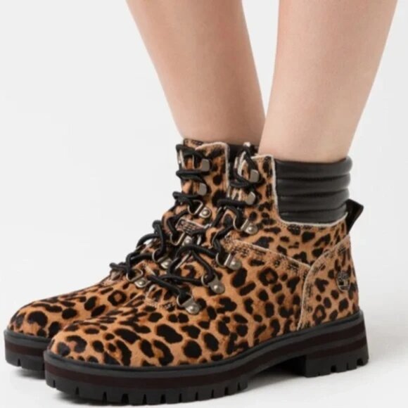 Timberland Shoes - NWOT Timberland London Square Mid Hiker Cheetah Print Leather Boots - Size 7.5
